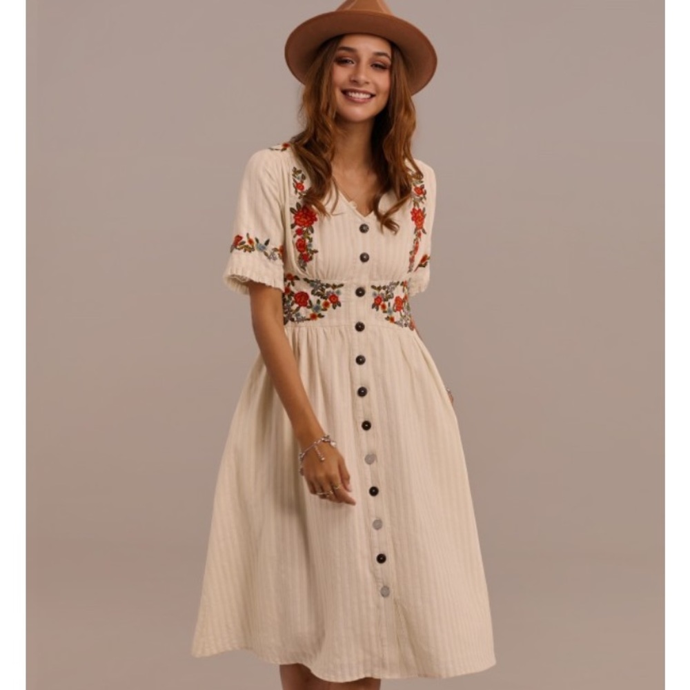 Petallush embroidered cotton dress size XL